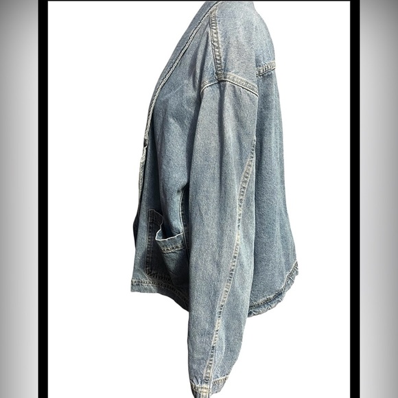 Zara Women's Blue Jean Jacket Oversize - Picture 5 of 10